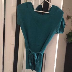 *3 for $25!*  Teal short sleeve sweater with tie